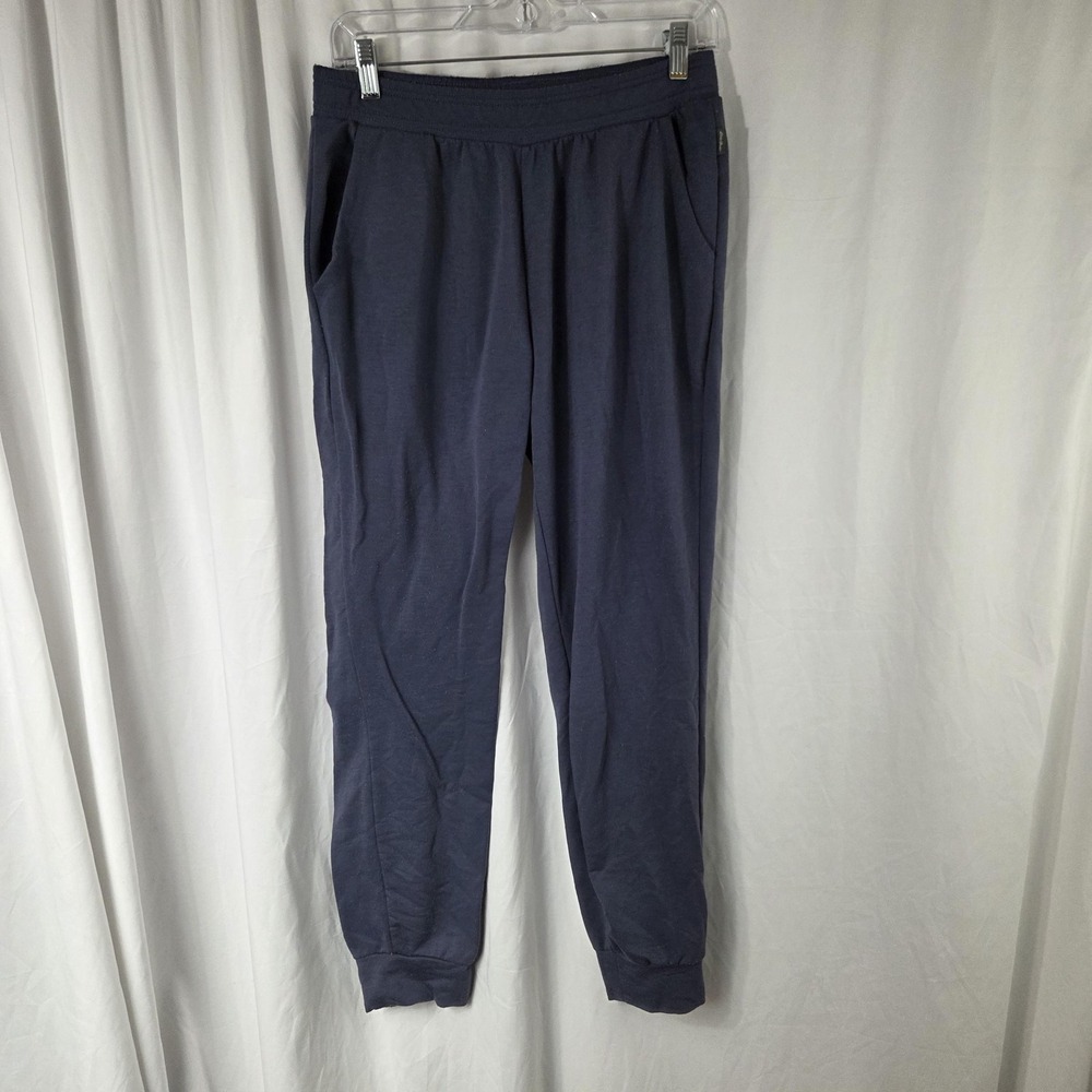 Eddie Bauer Jogger Pants Womens Small Blue Lounge Elastic Waist Cuffed Pockets